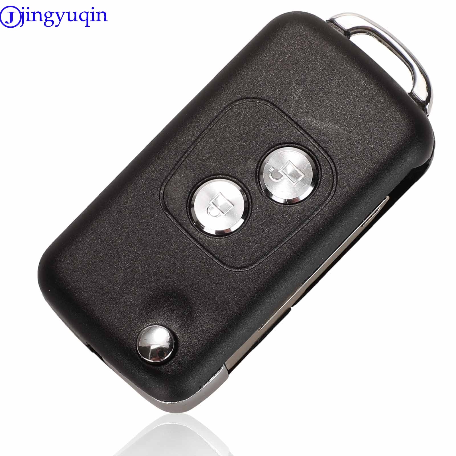 Jingyuqin 2 knappar modifierad flip bil nyckelfodral tom skal för citroen  c1 c2 c3 xsara picasso för peugeot 206 306 307 406