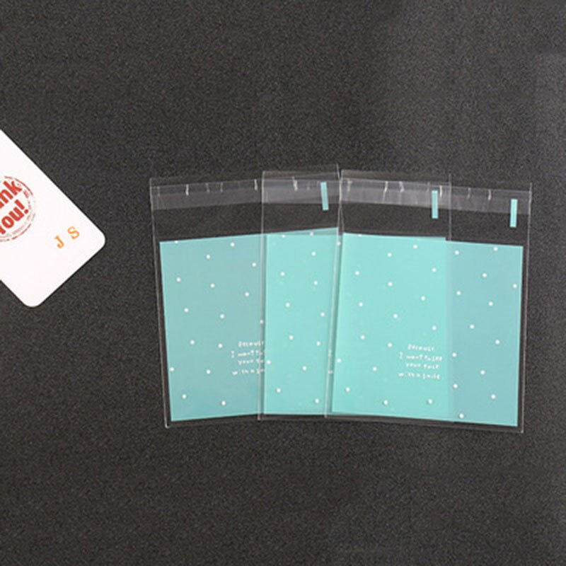 100pcs Plastic Cookie Bag Transparent Cellophane Polka Dot Candy Self Adhesive Wedding Birthday Party Cookie Bag