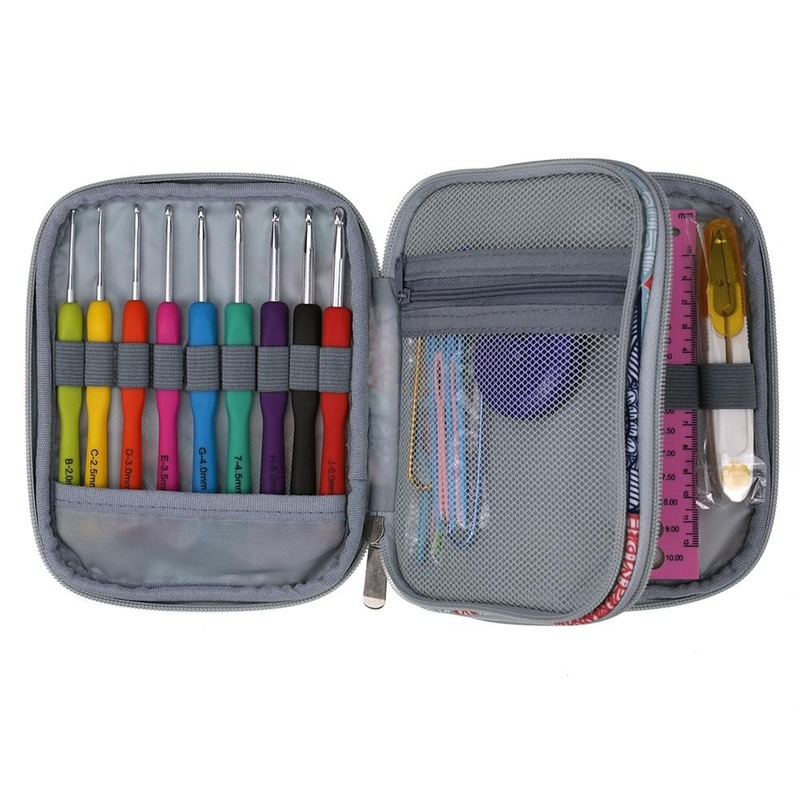 DIY Crochet Hooks Set Knitting Needle Kit with Ergonomic Handles Extreme Comfort Diy Handmade Knitting Needle Crochet Bag