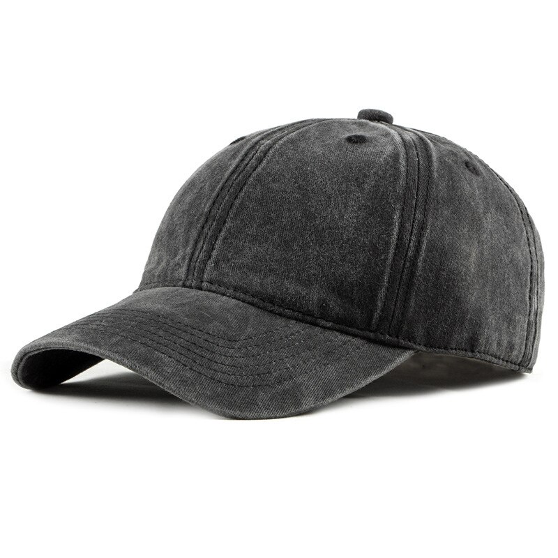 Recién Unisex gorra Vintage gorra de béisbol lavada algodón ajustable papá-sombrero: black