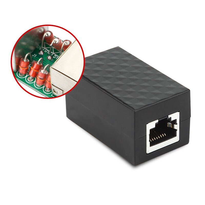 En-Labs Surge Thunder Lightning Protector RJ45 Lan Koppeling Adapter, cat6 7 5E Netwerk Kabel RJ-45 In-Line Connector Extender