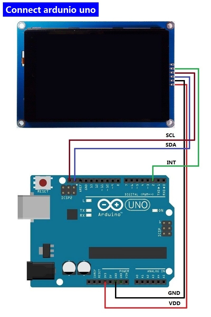 3.5 inch HMI I2C IIC LCD Display Module Capacitieve Touchscreen 480x320 voor Arduino