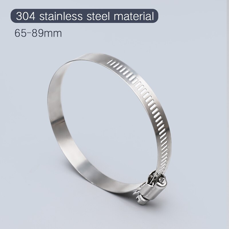 Adjustable Pipe Clamps 304 Stainless Steel for Water Pipe Plumbing Dryer Vent Hose Clamps 5PCS/lot: 65-89mm