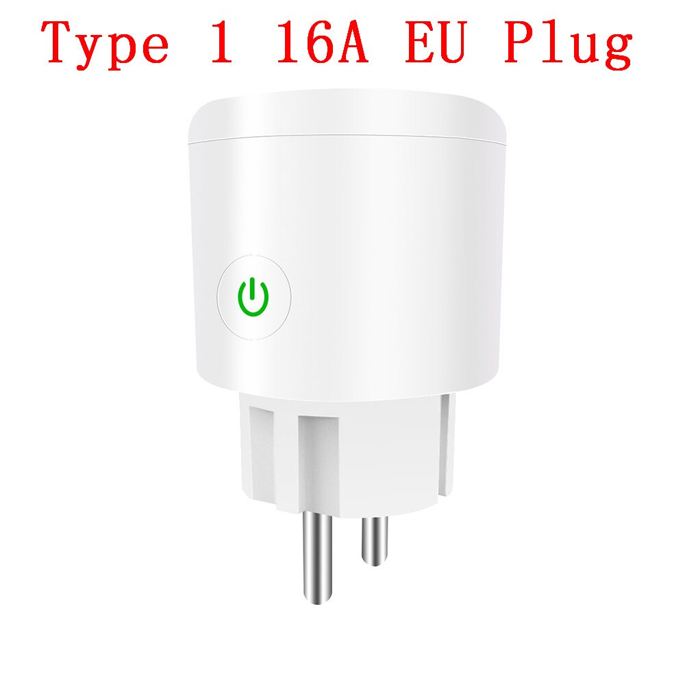Smart WiFi Plug Adaptor Smart Socket Smart Timer Plug Voice Control EU Home Fire Retardant PC Smart Power Socket EU Plug: 1pcs EU 16A