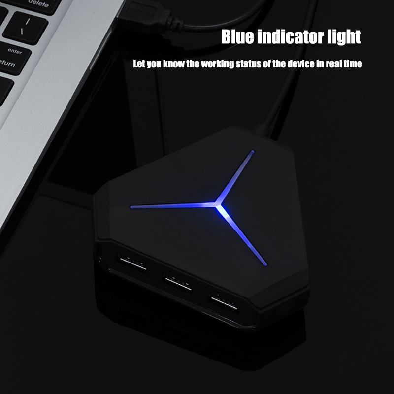 6 Port USB 2.0 3.0 Hub With TF SD Card Reader Mic AUX Cool Light Charging Splitter for Multi-device Desktop Laptop