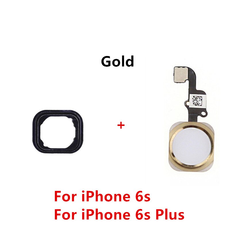 Return Back Home Button Assembly Flex Cable Sticker Menu Sensor Ribbon For iPhone 5s 6s 6 7 8 Plus SE Fingerprint No Touch ID: 6s or 6splus Gold