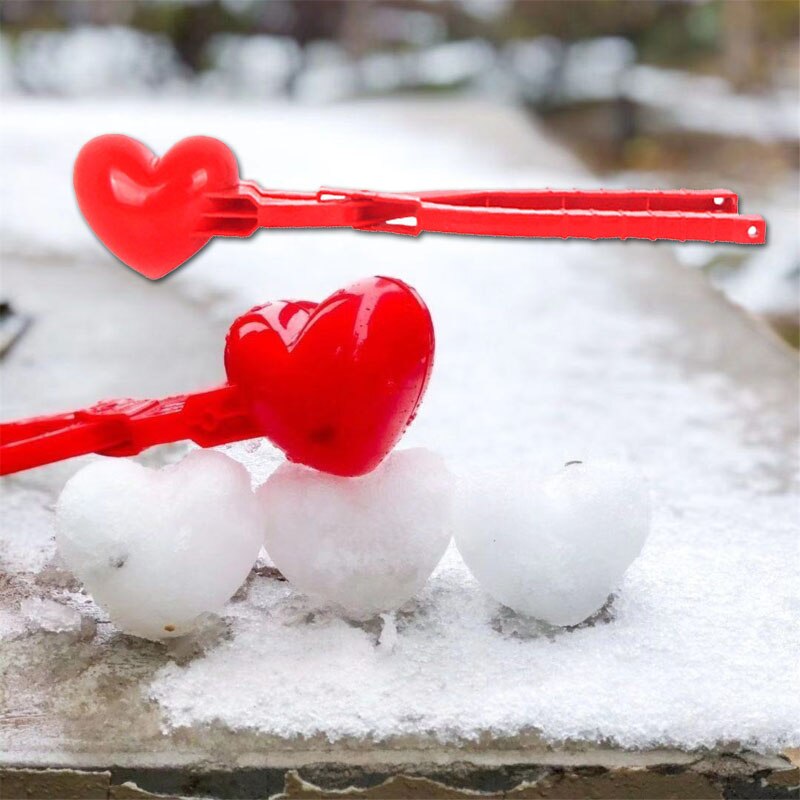 Hartvorm Sneeuw Sneeuwbal Maker Clip Maker Sneeuw Zand Mold Tool Winter Kids Kinderen Pop Speelgoed Voor Kinderen Meisje Jongen