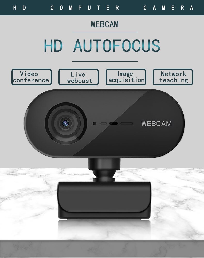 Webcam 1080P Mini Computer Web Cam PC Auto Focus Camera With Microphone Rotatable Cameras Computer Peripherals For Live Video