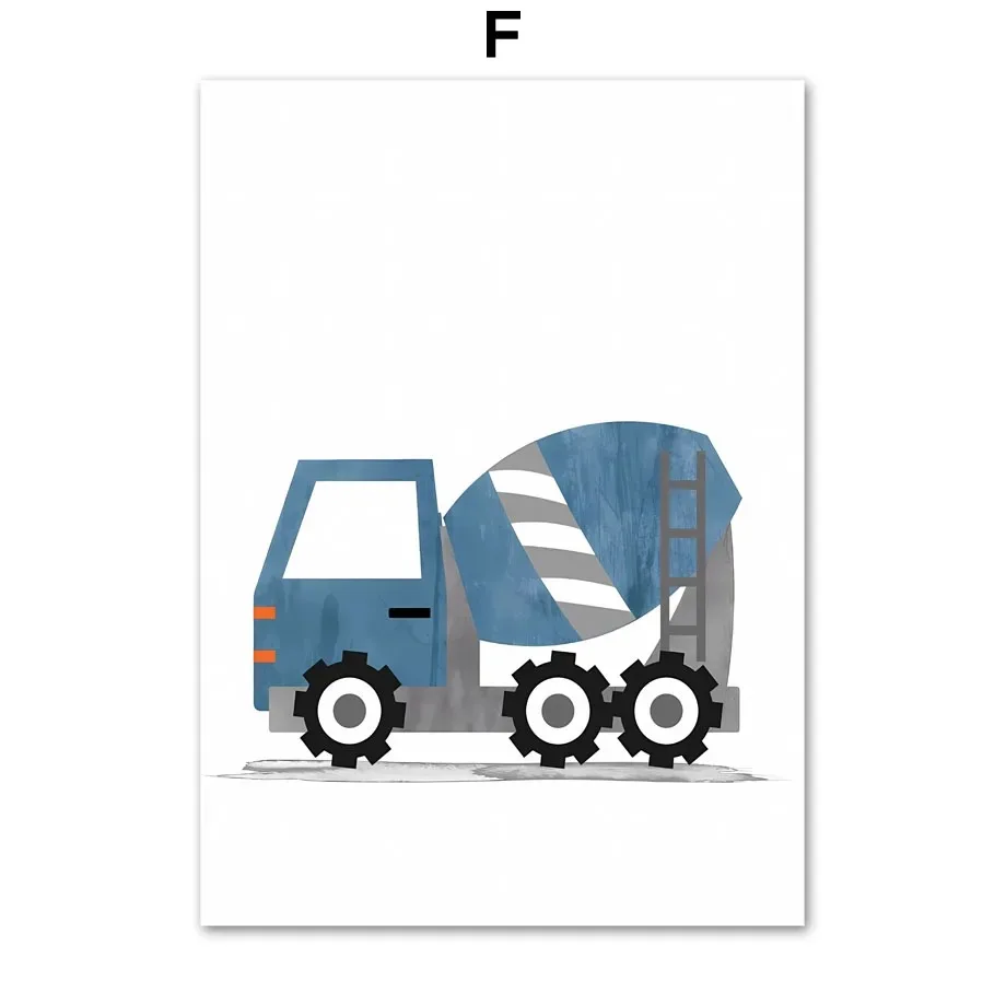 Moderne Nordic Stijl Canvas Print Schilderij Poster Cartoon Auto Letter Nummer Kinderen Muur Foto Art Studio Kinderkamer Home Decor