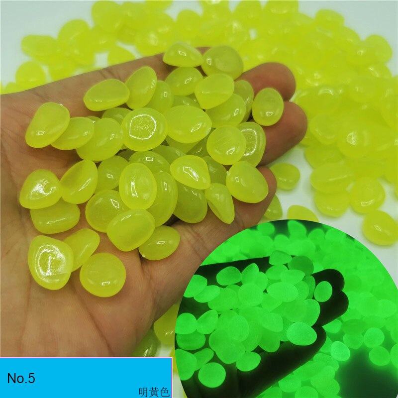10pcs/lot Luminous Pebbles Rocks Garden Ornaments Stone Glow In The Dark GardenFor Walkways Fish Tank Decorations: Ivory