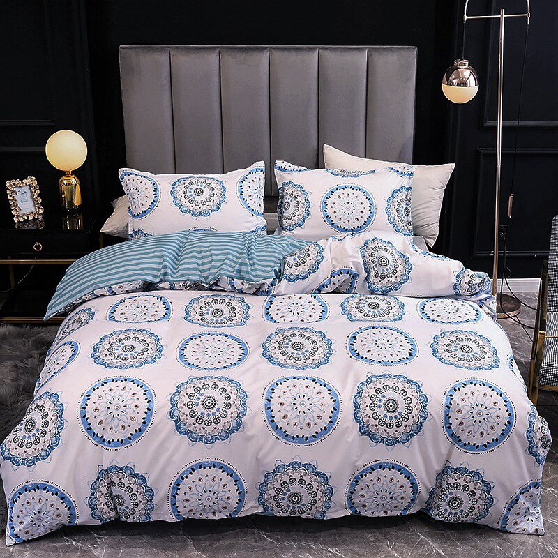 Juego de ropa de cama con estampado de mármol para dormitorio, colchas suaves, funda de edredón cómoda de , funda de almohada: White / 150X200cm