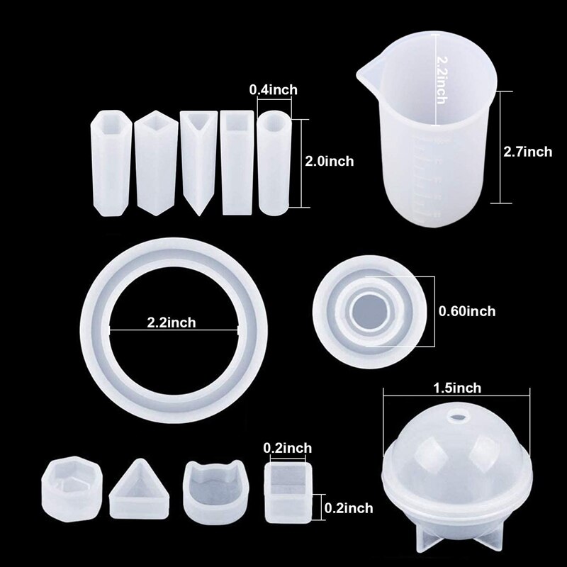 159Pcs DIY Jewelry Resin Casting Molds and Tools Full Kit Silicone Molds for DIY Jewelry Pendant Craft Making Set