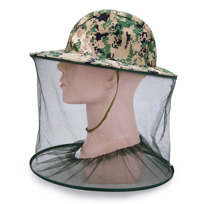 Mosquito Hat Fish Beekeeping Gauze Head Net Cap Anti Sun Protection Field Jungle Mask Face Protect Cover Cap Hats