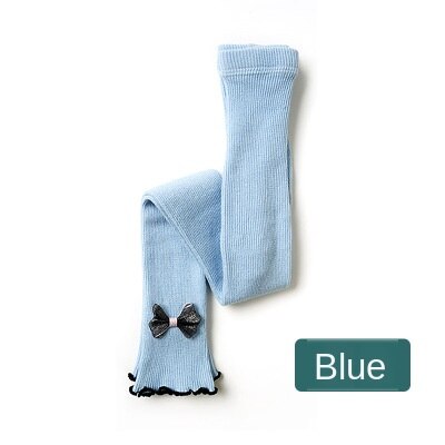 Dziewczęce legginsy dziecięce spodnie dla dziewczynek dziecięce legginsy dziecięce cukierki kolorowe spodnie kokarda bawełniana oddychająca wiosna jesień: niebieski / age 8-11Y