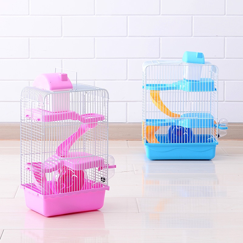 Le hamster cage à rehaussement à trois niveaux, cage villa de luxe, grand château