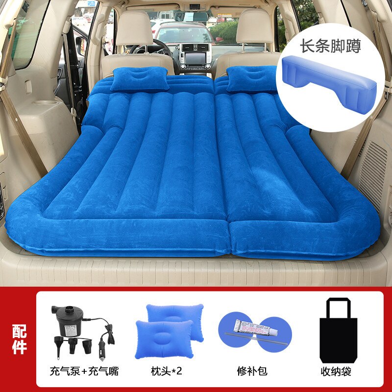 Colchón de aire inflable Universal para SUV, alfombrilla de viaje para dormir al aire libre, esterilla de acampada, almohadilla de escape trasera para niño, asiento trasero de coche: Type1 Blue