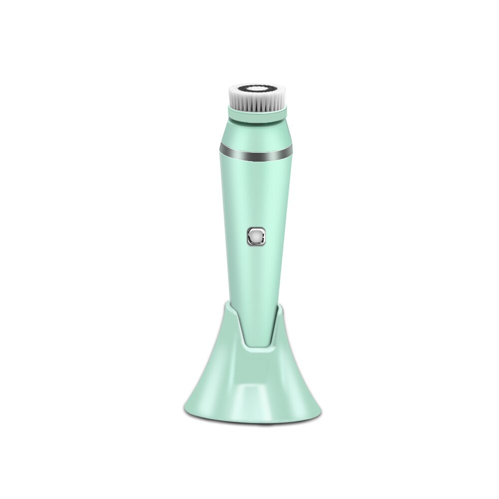 3 en 1 Gezichtsreiniging Borstel rodillo masajeador Diepe Reiniging... Roterende Zachte Peeling masaje Elektrische Gezicht Borstel 5: Green