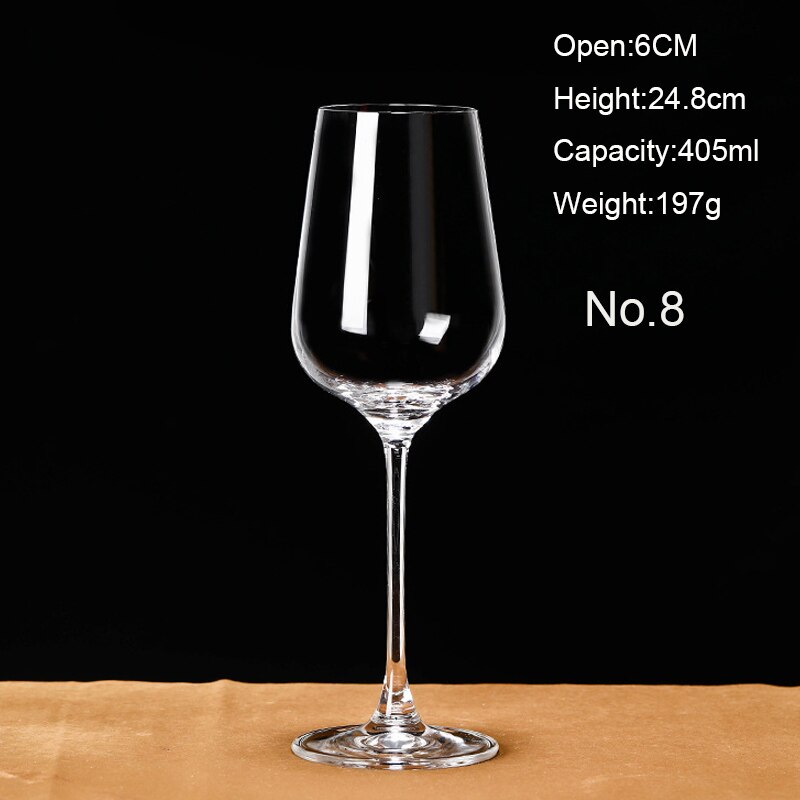 6PCS 13 Transparent Wine glass set a tall champagne glass European white wine glass without lead: 8