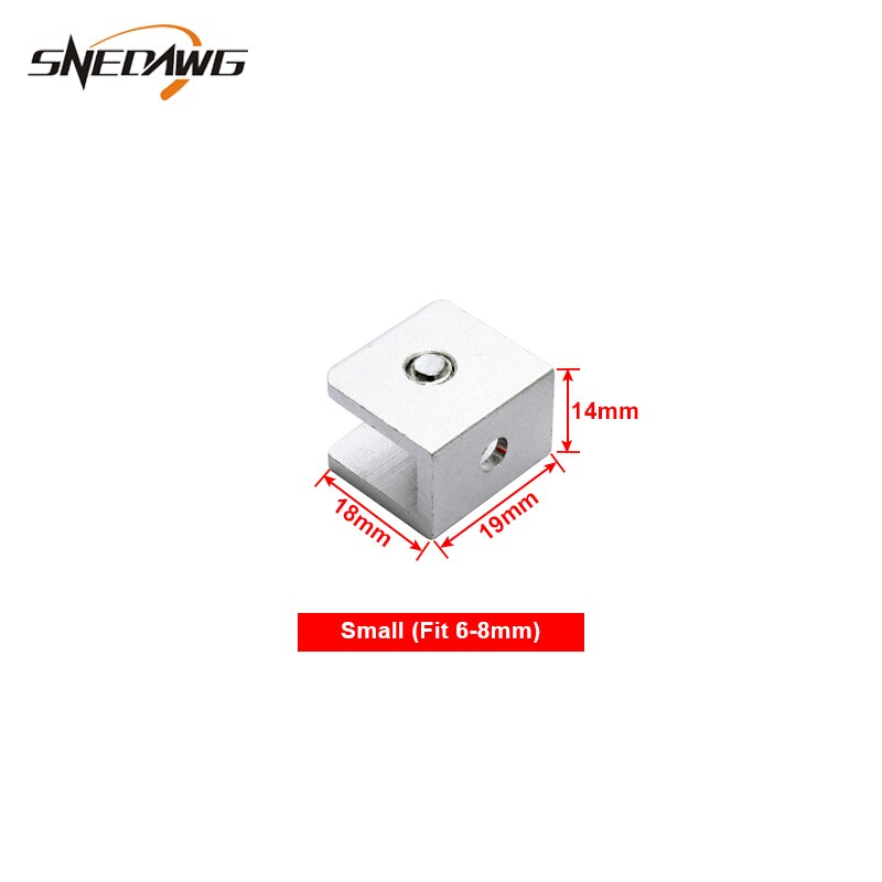 2pcs Space Aluminum Glass Clamp Fit 6~12mm Thickness Glass Clip Shelf Support Showcase Display Cabinet Glass Clamp Clip
