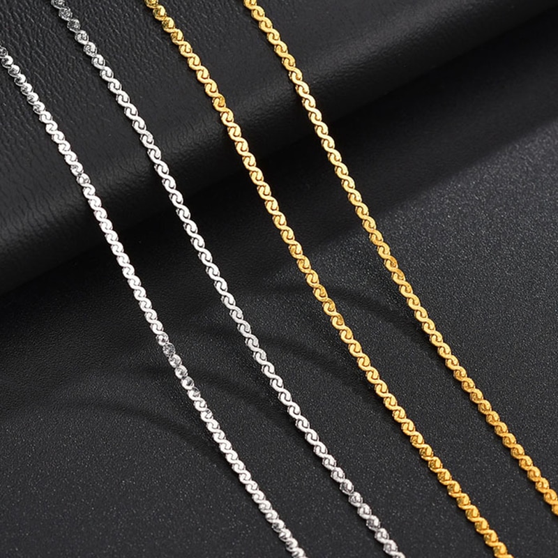 1 Pc 1.4/1.5Mm Rvs Ketting Voor Mannen Vrouwen Sieraden S-Vorm Zilver Kleur Schakelkettingen dagelijkse Accessoires 40Cm Lange