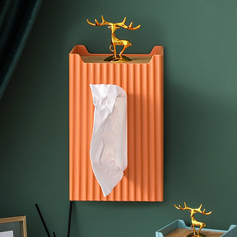 Paper Box Wall-Mounted Home Living Room Punch-Free Upside-Down Kitchen Bedroom Toilet Storage Wall Hanging Tissue Holder
