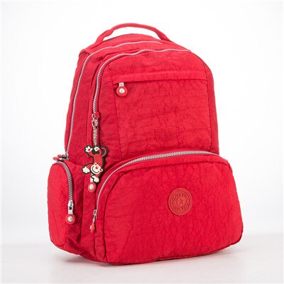 Tegaote Rugzak Vrouwen School Rugzak Voor Tiener Meisje Mochila Escolar Toevallige Nylon Reistas Rugzak Voor Laptop Sleutelhanger: red