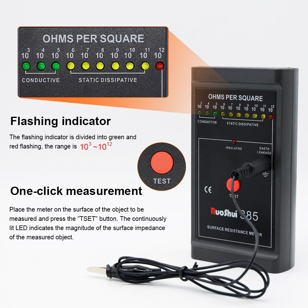Surface Resistance Resistivity Lcr Meter Instrument Anti-static Insulation Electrostatic Static Electricity Tester ESD Component