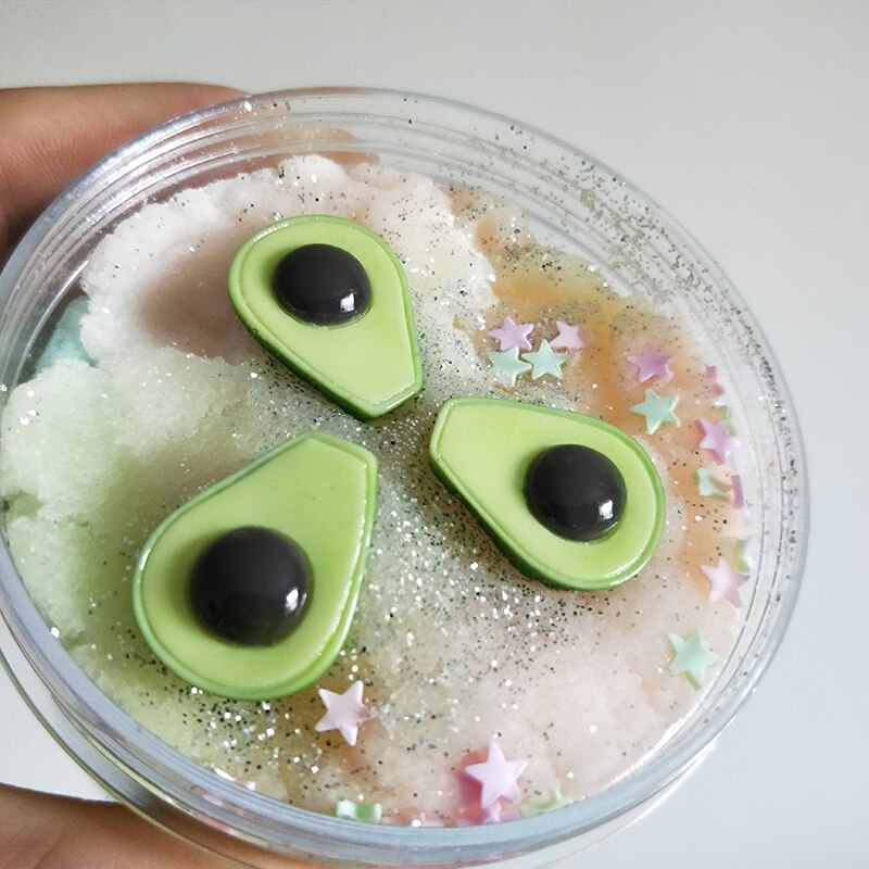 Boxi Avocado Slime Additives Charms Resin Fruit Supplies Accessories DIY Decor Filler for Cloud Clear Slime Clay Toy In Stock