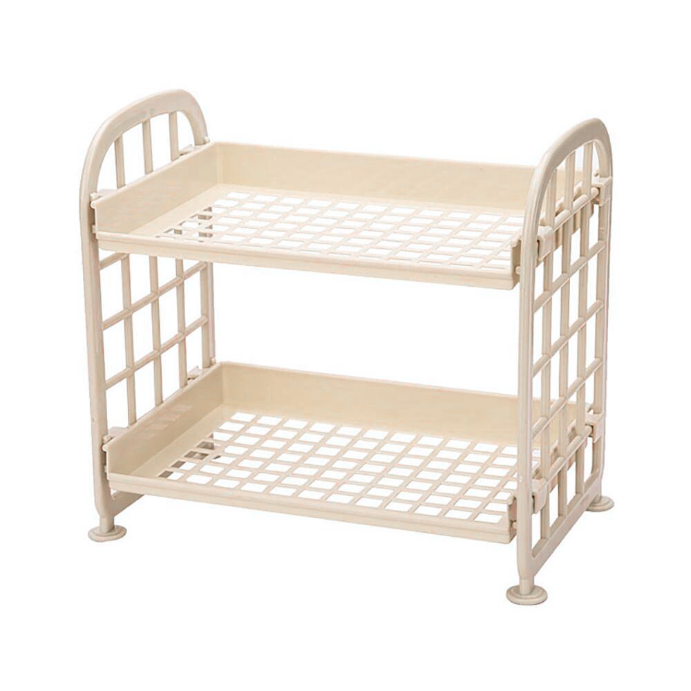 JEYL Storage Shelves,Plastic Small Storage Shelves - 2 Tier Shelf Shelving,Kitchen Shelf Bathroom Organizer: Yellow