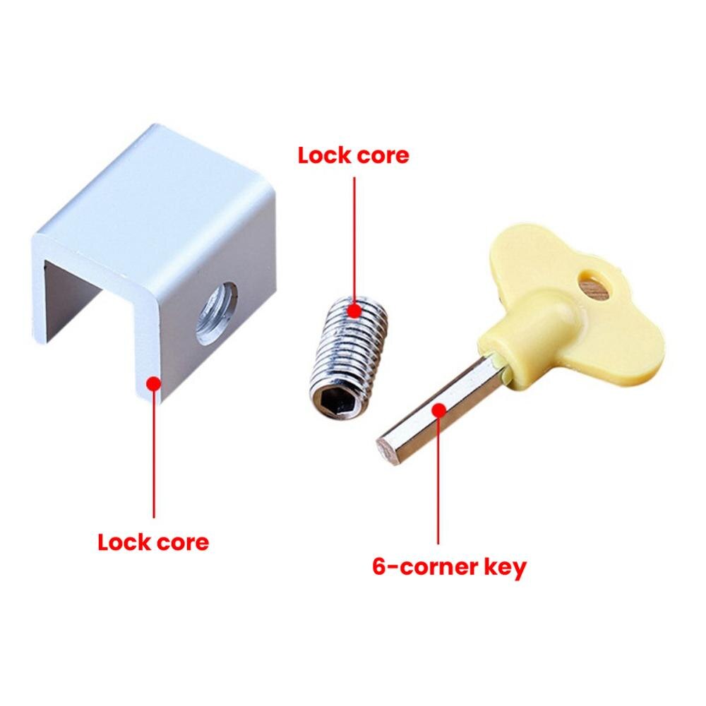 4/6/12 Pcs Aluminum Alloy Stop Locks Door Sliding Window Locks Stop Frame Security Lock With Keys Security Lock Window