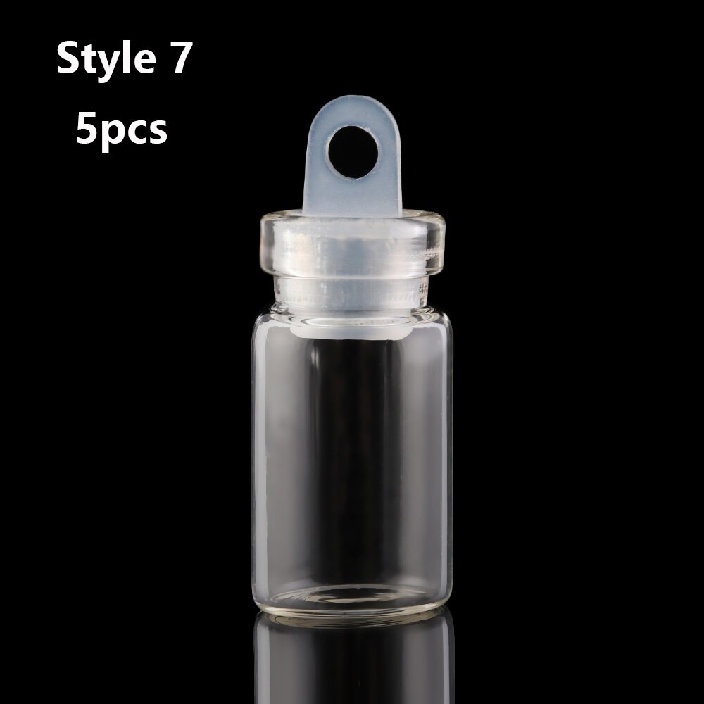 5Pcs Small Drift Bottle Glass Jars Decor Aluminum Cap Bottle Rainbow Wishing Bottle DIY Containers Mini Message Vials Ornaments: Style 7