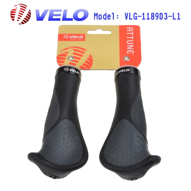 VELO Antiskid Bike Handle Grips Ergonomic Rubber Mountain Bike Handlebar Grips Bicycle Accessories Non-slip Cushioning Durable