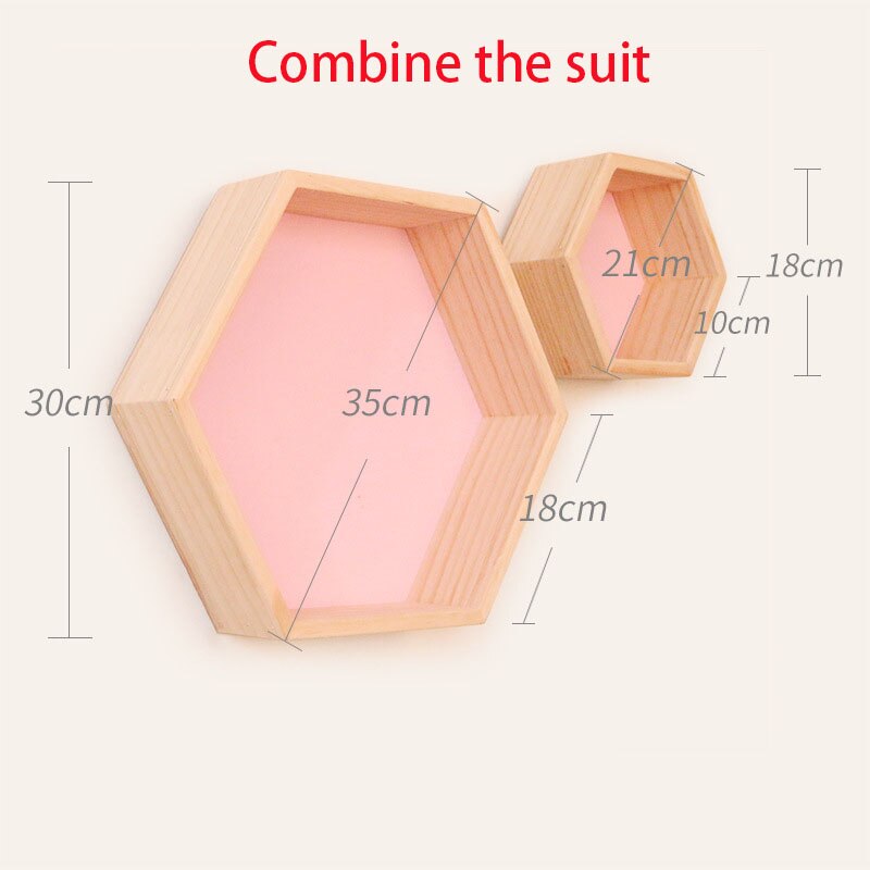 Kleurrijke Moderne Massief Houten Muur Decoratie Rack Wanddecoratie Creatieve Display Rack Honingraat Hexagon Rack