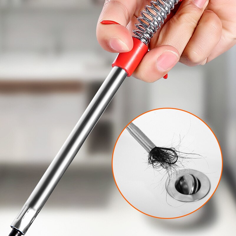 1.6M/2M/3M Drain Snake Spring Pipe Dredging Tool Flexible Spring Drain Snake For Kitchen Sink Bathroom Tub Toilet Home Tools