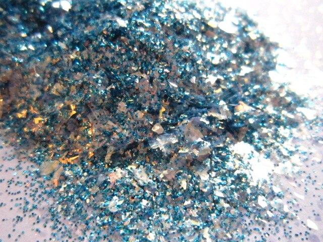 Fijne Blauwe Stof Iridescence Witte Vlok Glitter Mix Voor Nagellak Maken G523