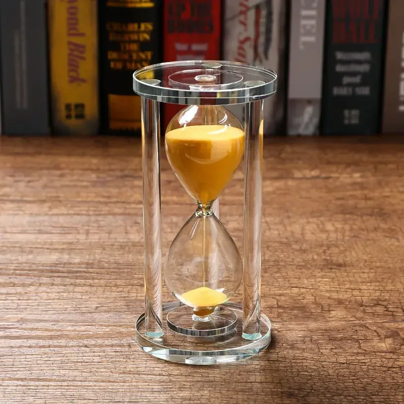 15–60 Minuten Sanduhr Sanduhr Küche Schule Moderne Kristall Stundenglas Sanduhr Sanduhr Teetimer Heimdekoration: Weiß / 60 minuten