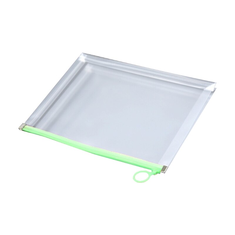 Multifunctional Transparent A4 A5 File Folder Document Bag Organizer Waterproof: Green A5