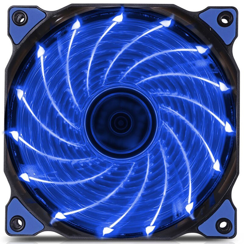 120mm 15 led ultra hiljainen tietokone pc kotelo tuuletin 15 lediä 12v kuminen hiljainen molex liitin 3 / 4 pin plug tuulettimet jäähdytin