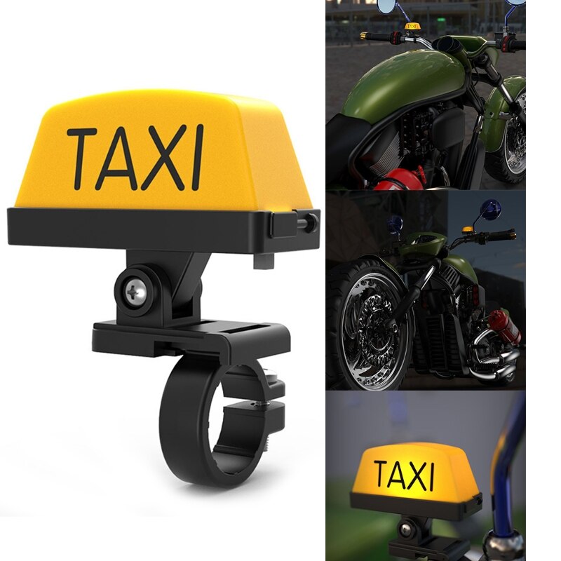 Motorfiets Decoratie Gemodificeerde Licht Verstelbare Handvat Helm Licht Usb Oplaadbare Waarschuwing Taxi Doos Sign Led Lamp: always bright