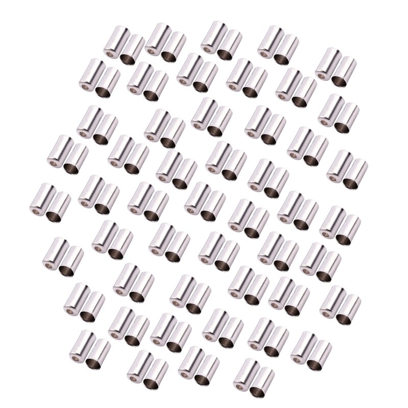 100Pcs Gaines Kabel Cap Vaststelling Rem Snelheid 5Mm Metalen Zilver Voor Bike: Default Title