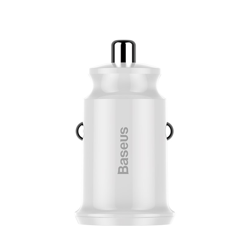 Baseus Universal Mini Car Charger Voor Mobiele Telefoon Tablet Gps 3.1A Snelle Usb Lader Dual Usb Auto Telefoon Oplader Adapter in Auto: White