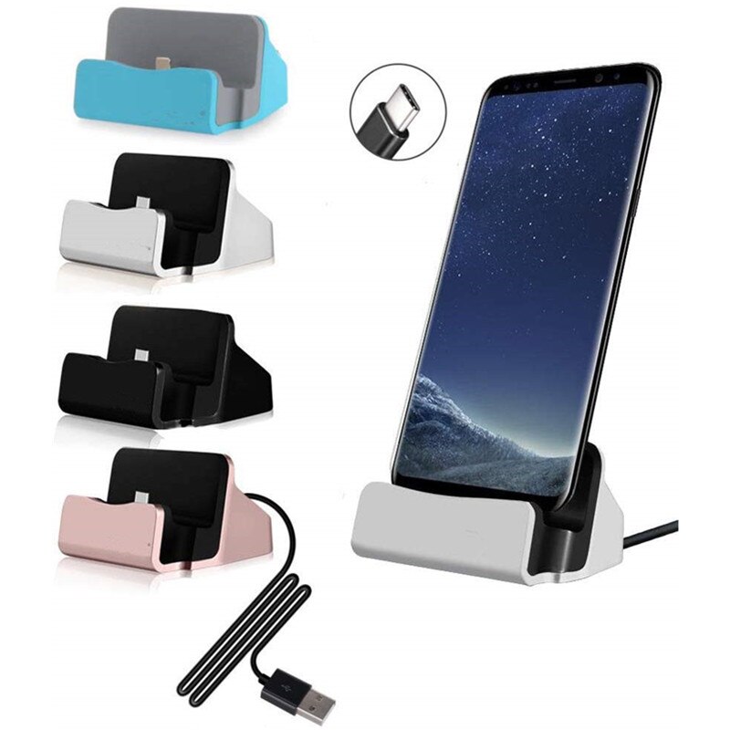 Usb C Dock Station Type C Opladen Stand Voor Huawei P20 P30 Pro Samsung Galaxy S8 S9 S10 Plus Xiaomi telefoon Docking Usbc Charger