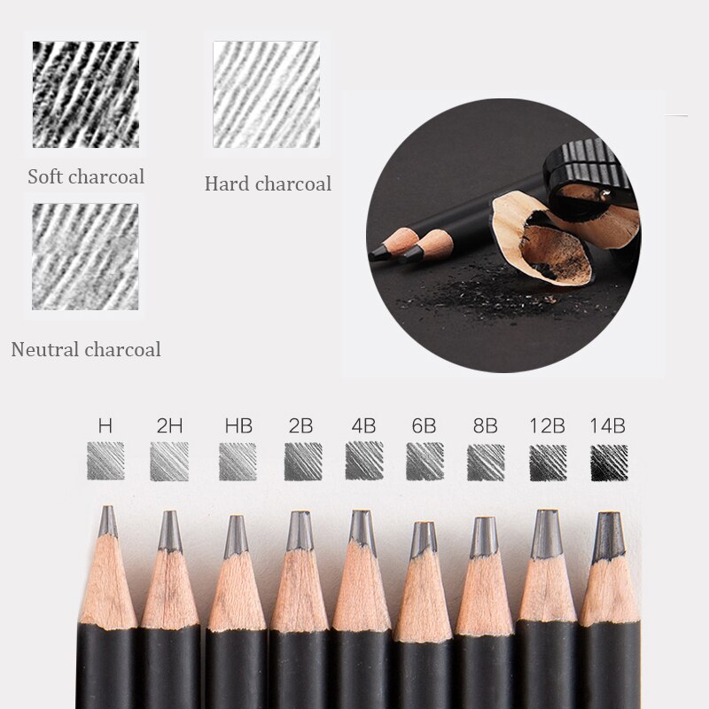 30Pcs Sketch pencil set charcoal full set of student entry tools painting For Painter beginner drawing art supplies