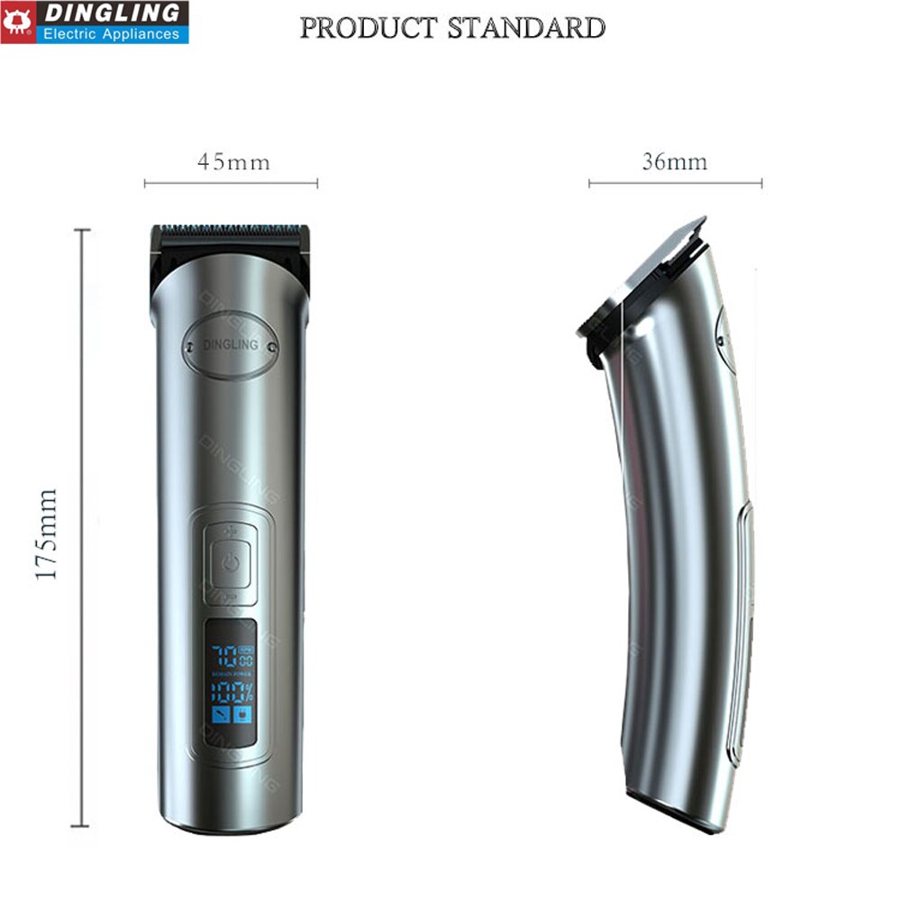 DingLing RF-696 LCD Hair Clipper Electric Hair Trimmer Beard Barber Adjustable Hair Cutting Machine