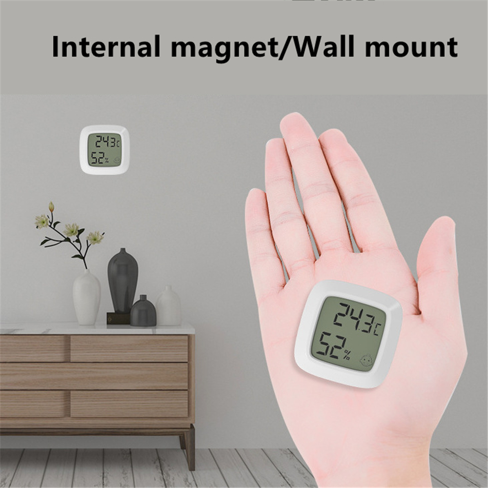 Mini Thermometer Hygrometer Indoor Desktop Wall Mounted Temperature Humidity Meter Home Temperature Measuring Tool with Magnet