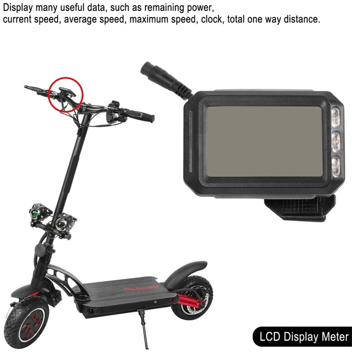 A57T Elektrische Scooter LCD Display Meter 36 V-60 V Panel Display Dashboard voor Kwheel S12 Kugoo G Booster e-Scooter