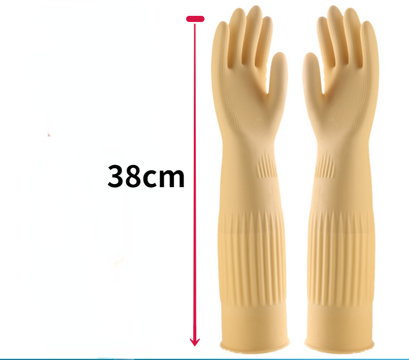 Gants longs en Latex 38/45/56cm, pour Aquarium, gant de protection industriel épais, gants de vaisselle en caoutchouc Latex imperméables: 1 pair 38cm-A