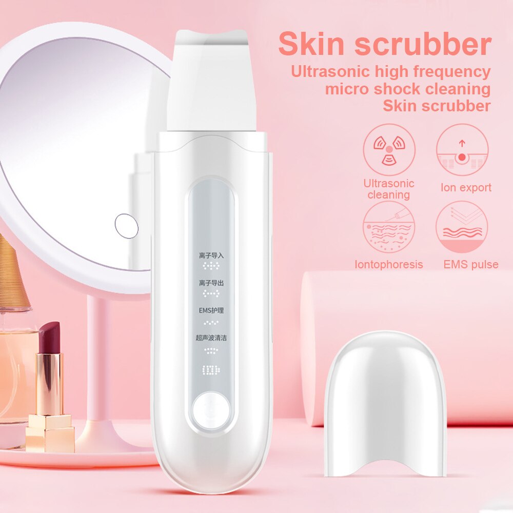 EMS Face Massger Ultrasonic Skin Scrubber Blackhead Remover Pore Cleaning Face Moisturizing Wrinkle Remover Face Lifting Machine