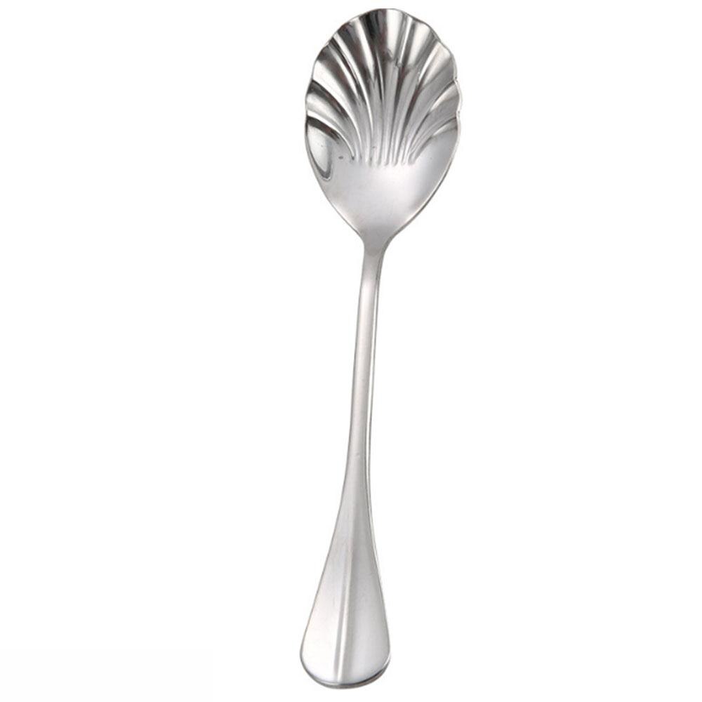 Shell Drinking Tea Spoon Economic Healthy Spoons Coffee Spoon Home Stir Dessert Ice Cream: silver