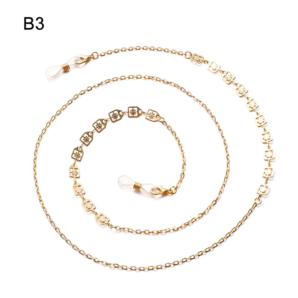 Collar de cadena para gafas de lectura, accesorios antideslizantes con colgante en forma de cadena para anteojos, de Metal, a la , novedad: B3